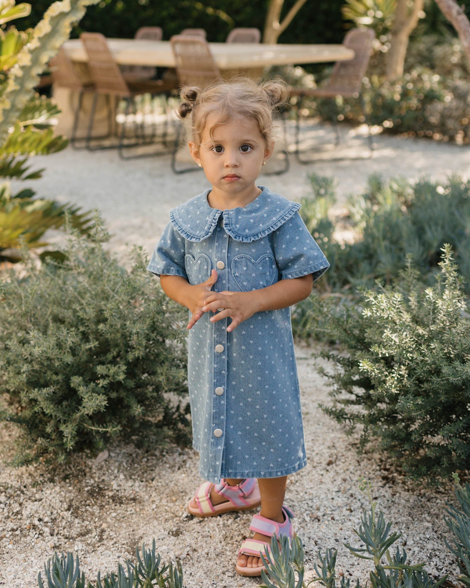 Amour Dress - Denim Hearts