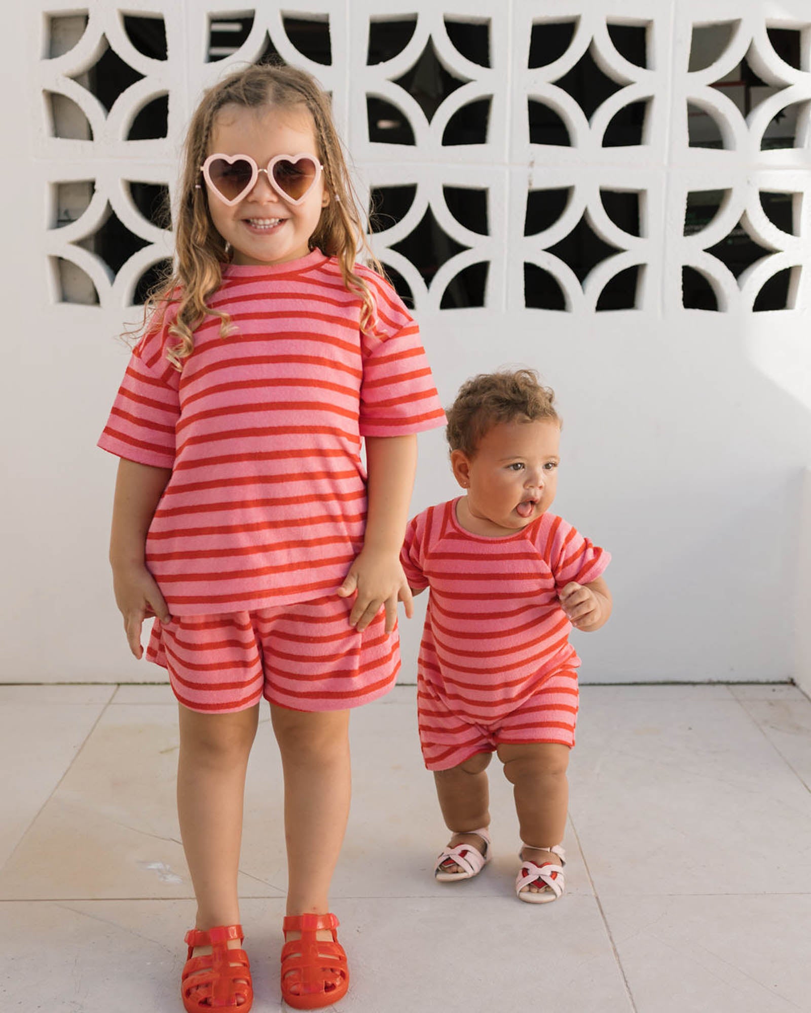 Felix Tee - Terry Stripe Pink