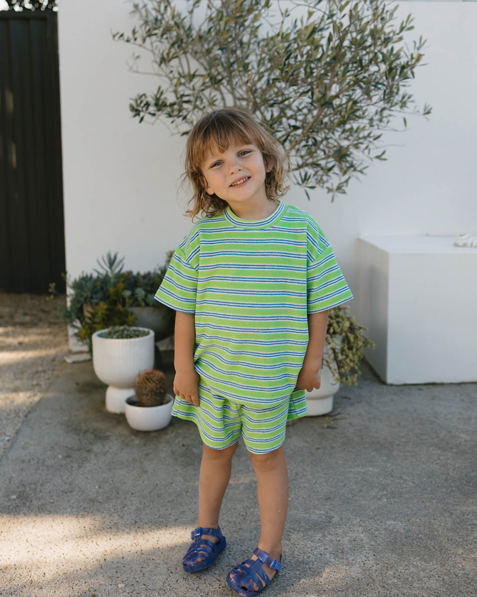 Felix Tee - Terry Stripe Green