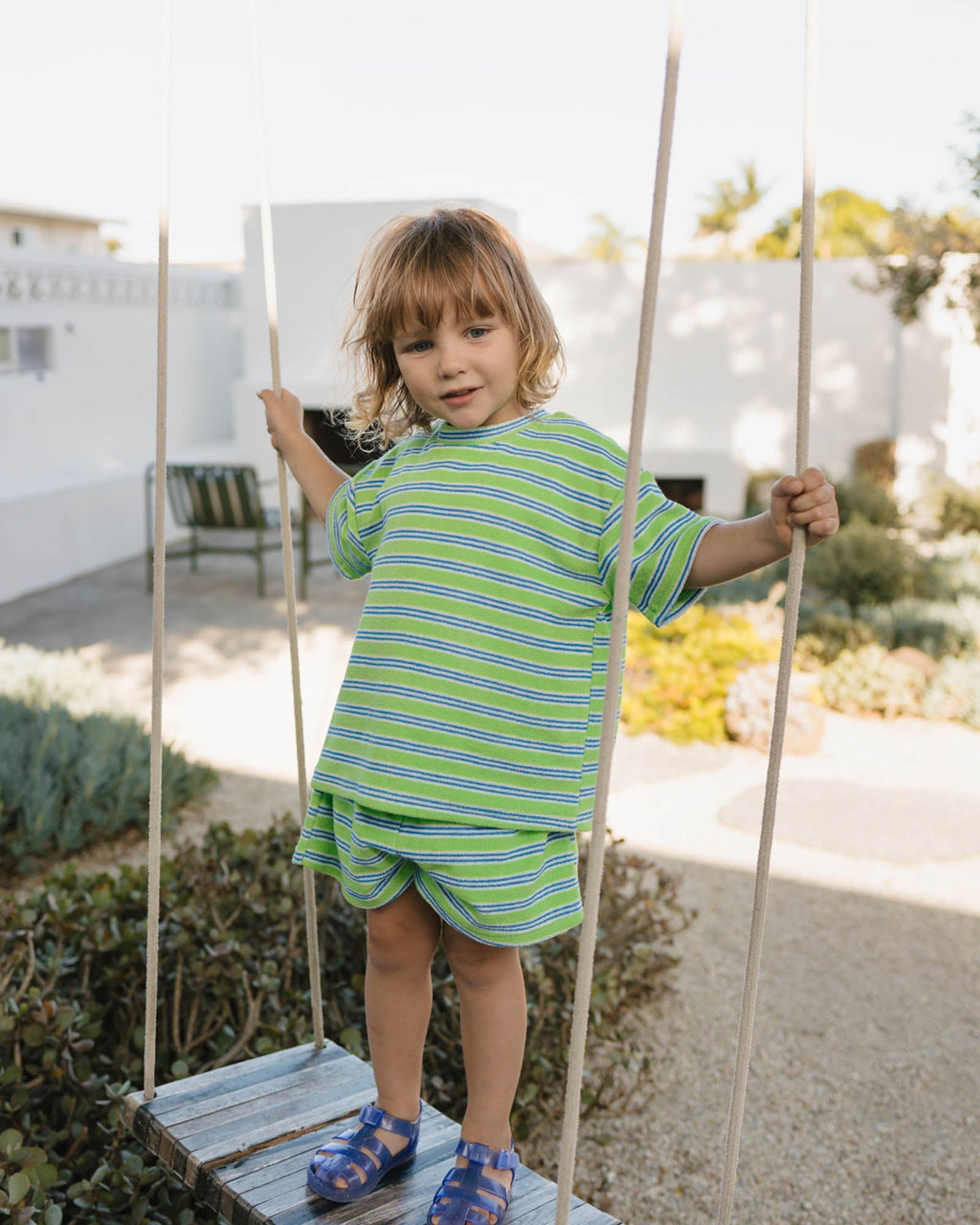 Felix Tee - Terry Stripe Green