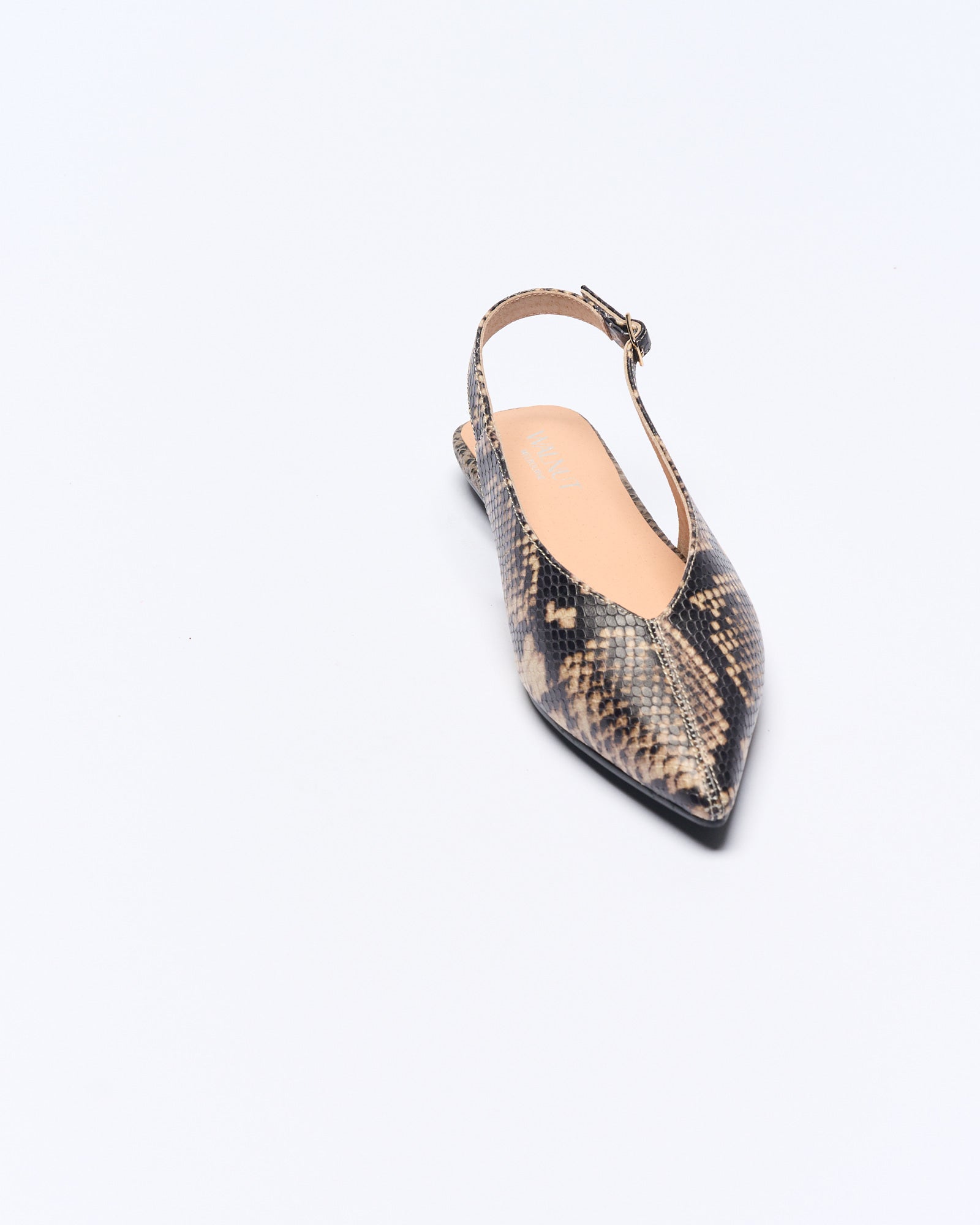 Sabine Leather Flat - Smoke Snake