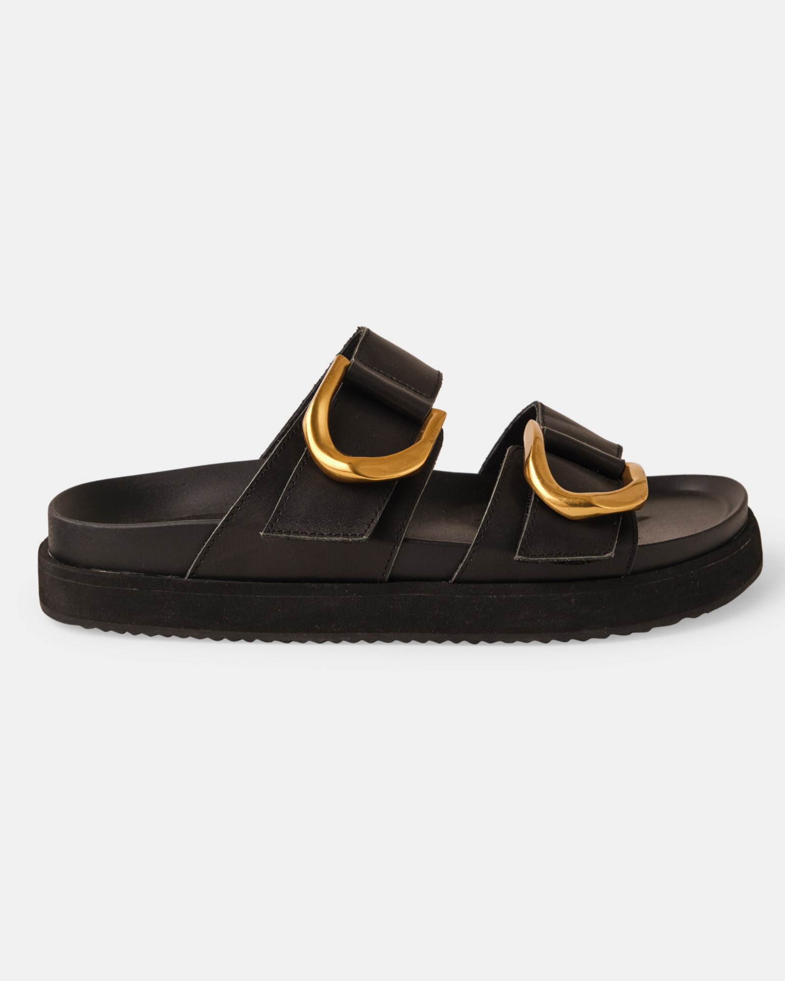 Mint Leather Slide - Black