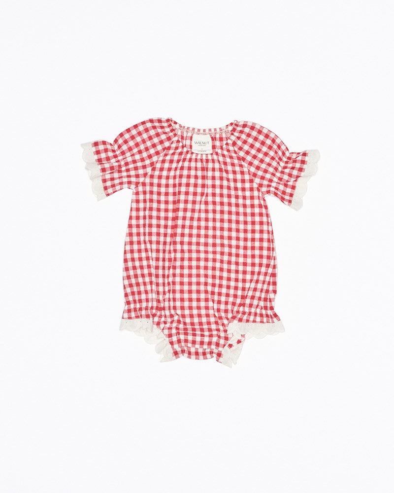 Alexa Romper - Red White Check