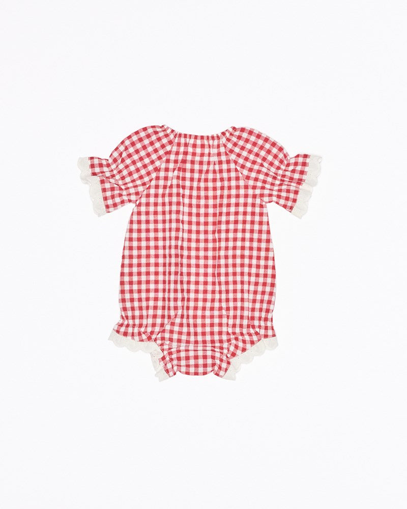 Alexa Romper - Red White Check