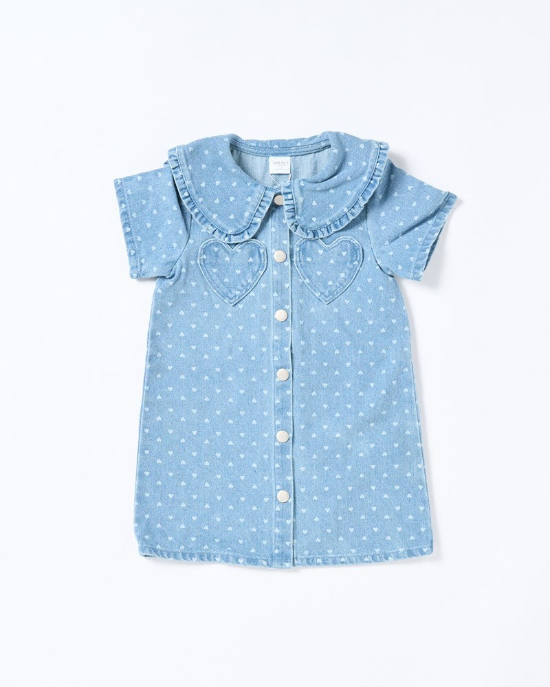 Amour Dress - Denim Hearts