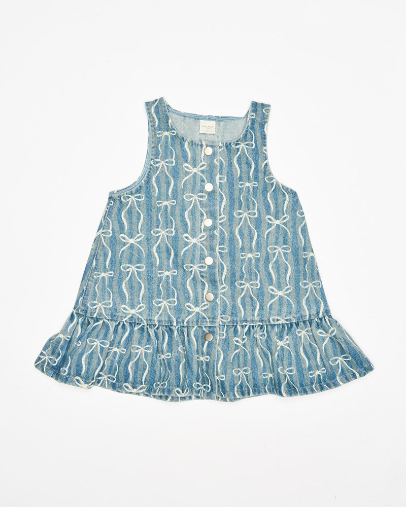 Arden Dress - Denim Bows