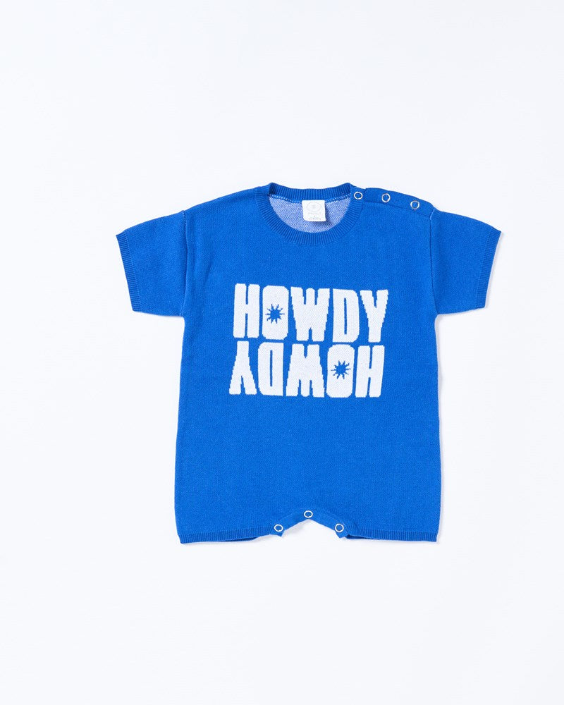 Arkley Knit Romper - Howdy Blue