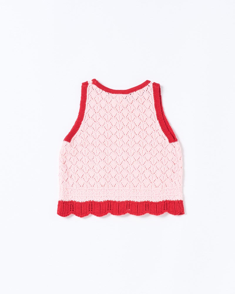 Bella Knit Tank - Pink and Red