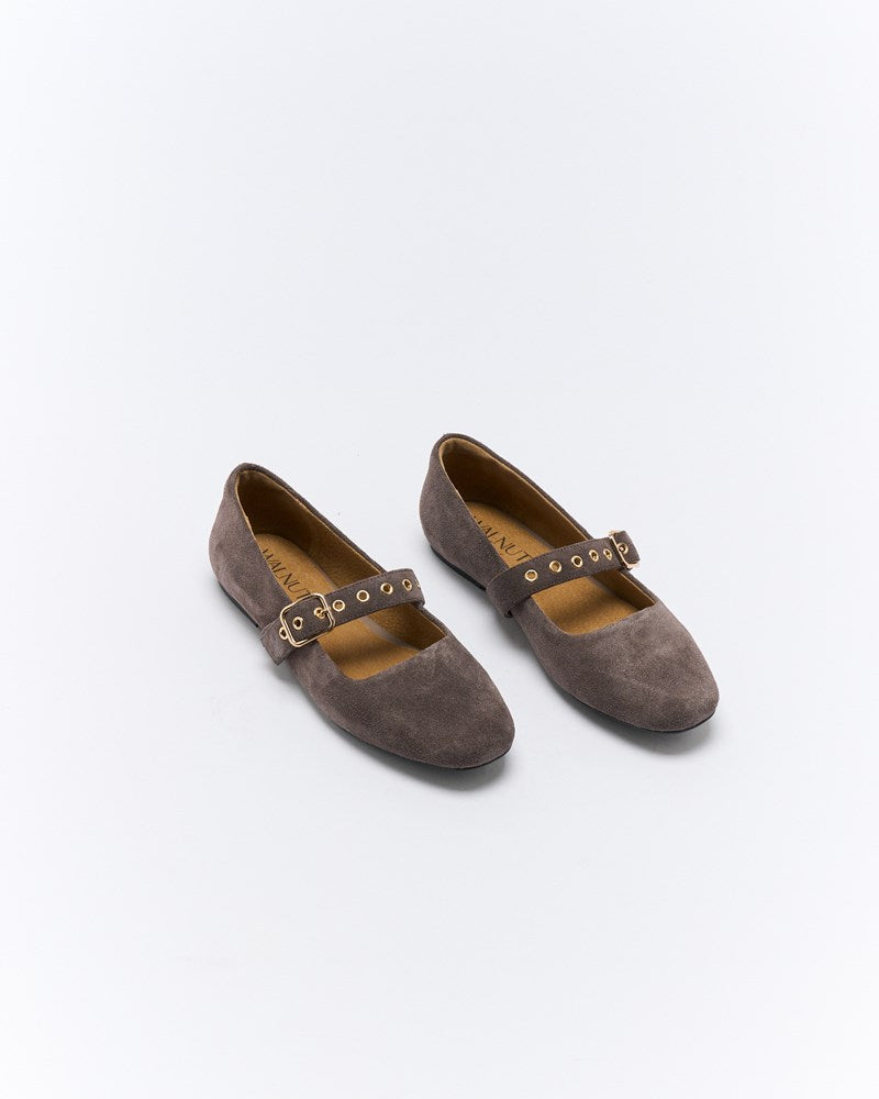 Bianca Leather Ballet - Chocolate Suede