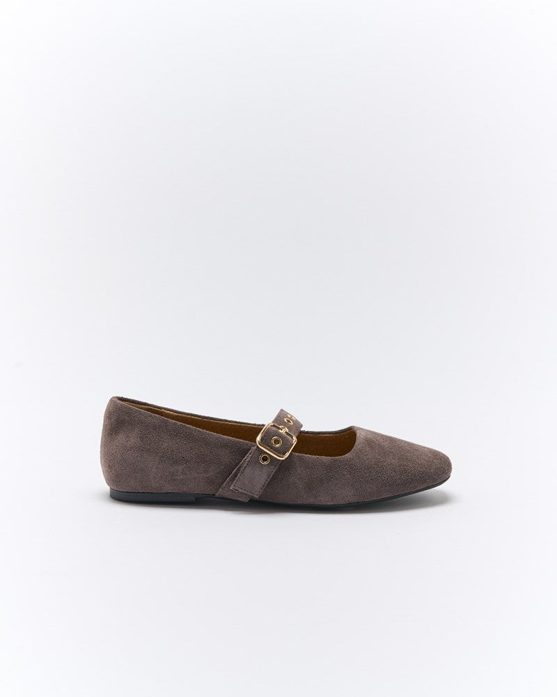 Bianca Leather Ballet - Chocolate Suede