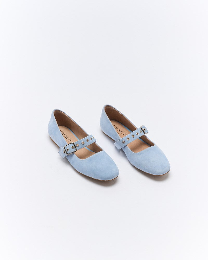 Bianca Leather Ballet - Sky Suede