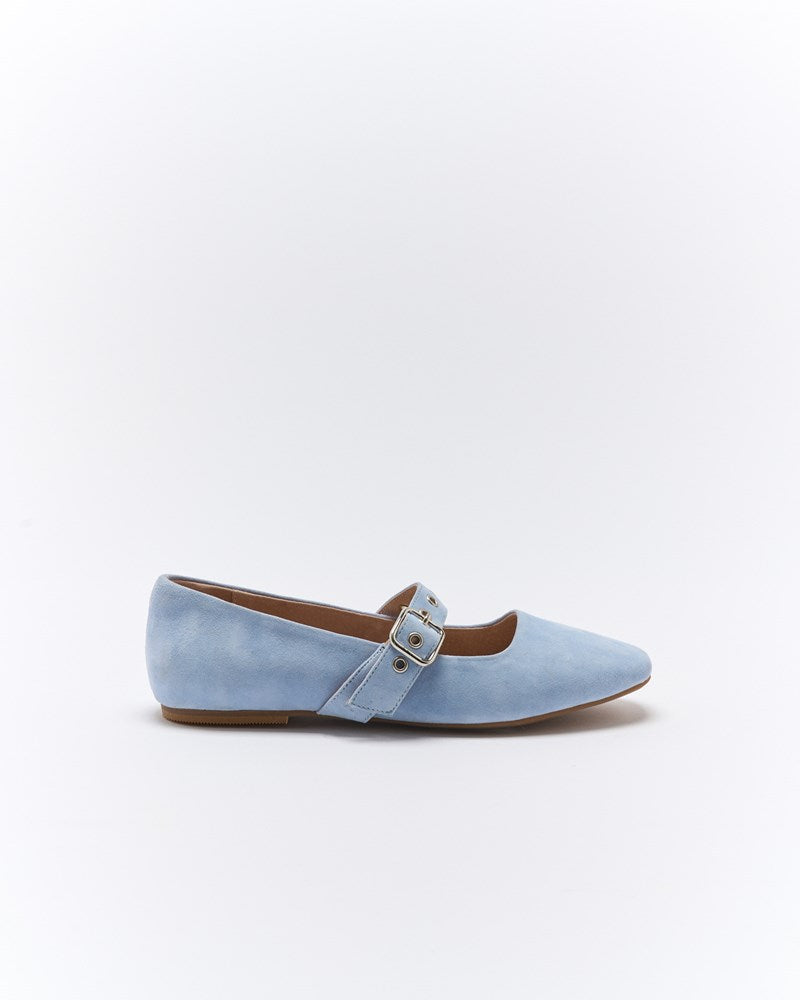Bianca Leather Ballet - Sky Suede