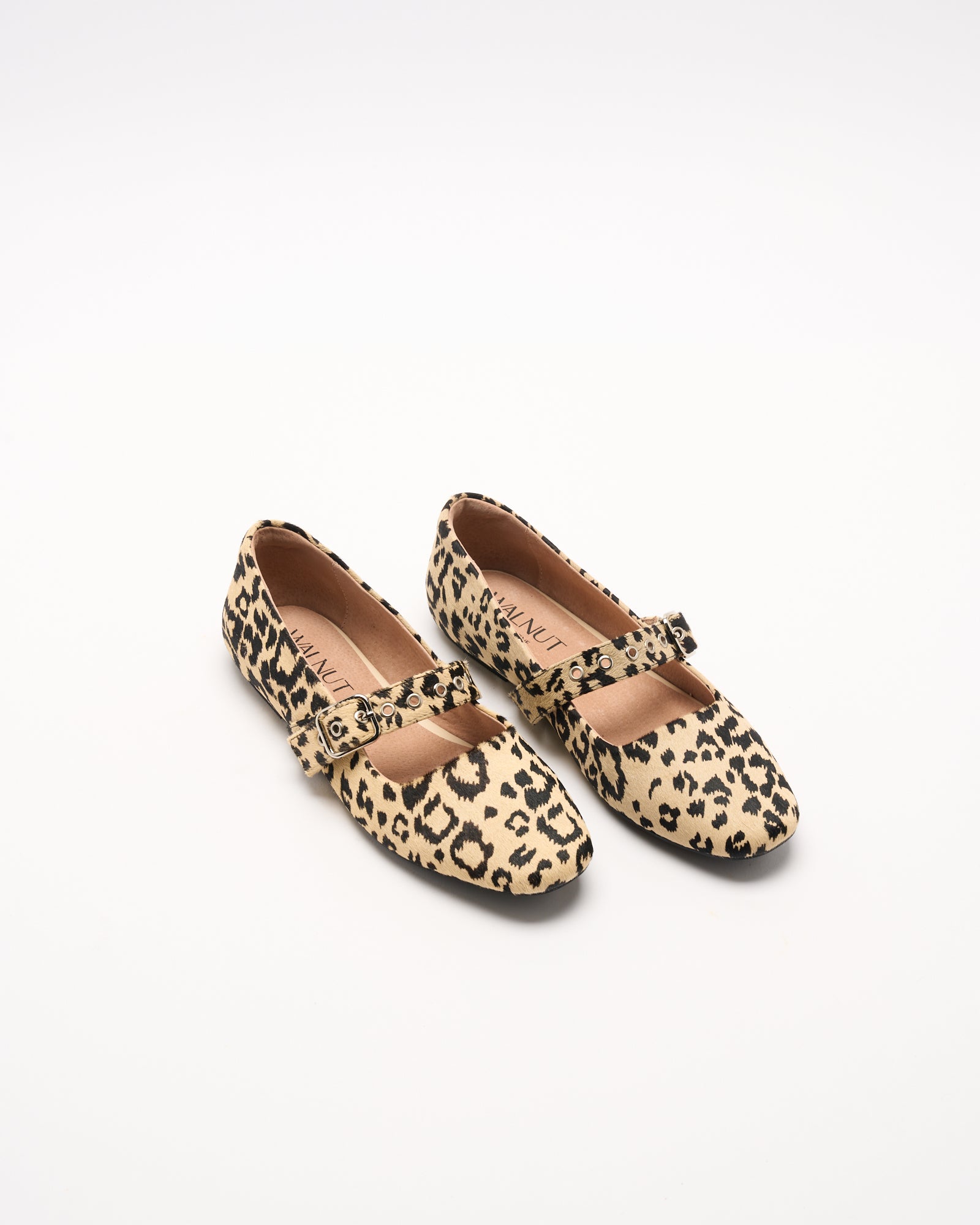 Bianca Leather Ballet - Beige Leopard
