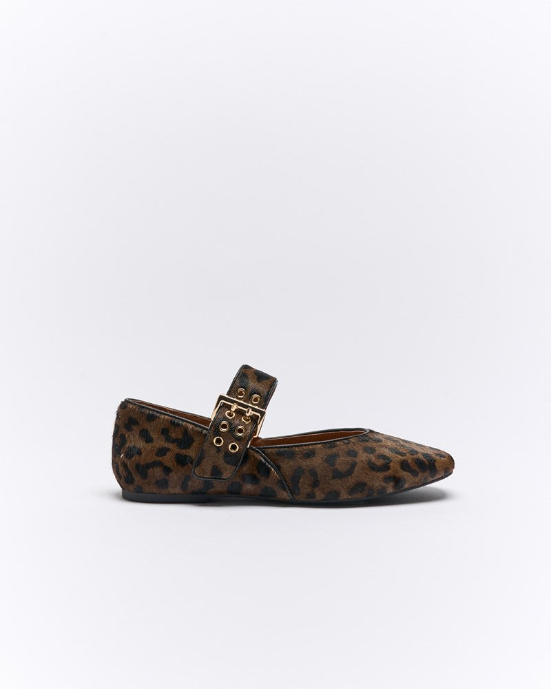 Blaise Leather Ballet - Choc Leopard