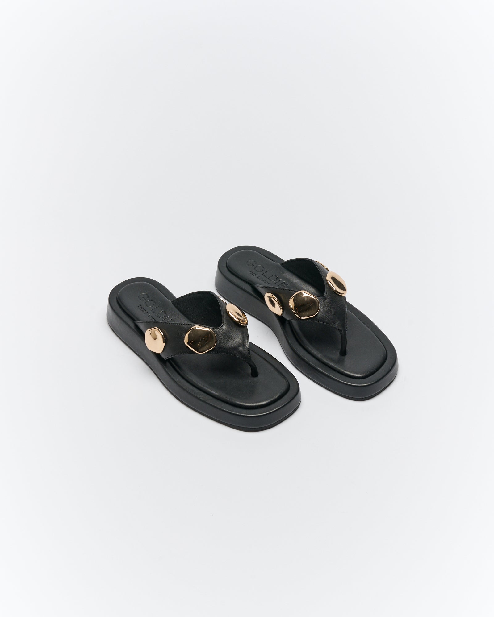 Boston Leather Slide - Black