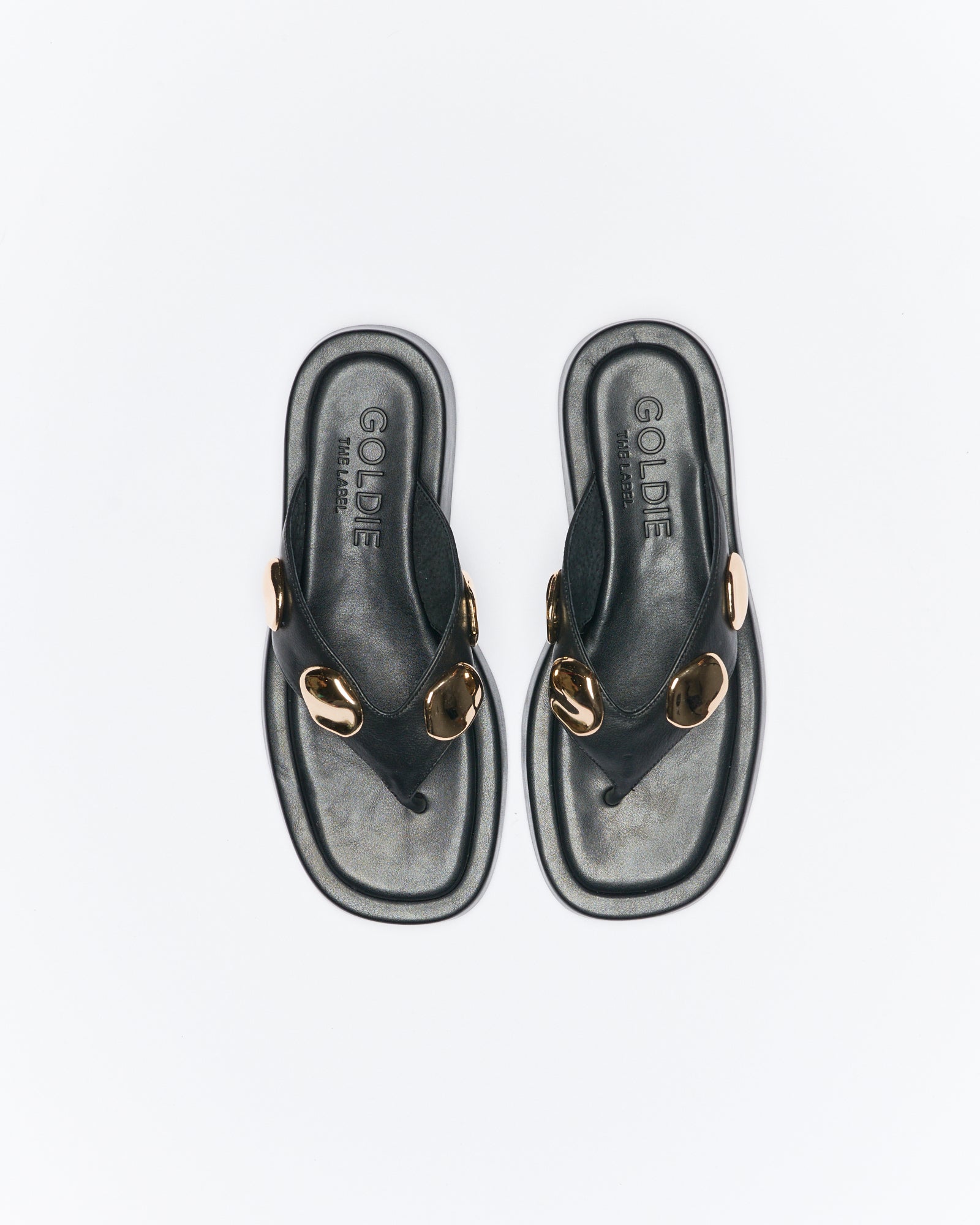 Boston Leather Slide - Black