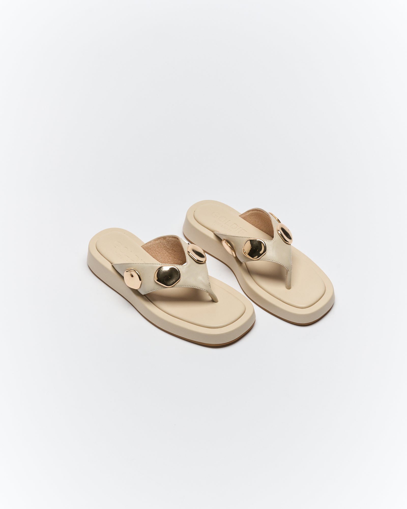 Boston Leather Slide - Vanilla