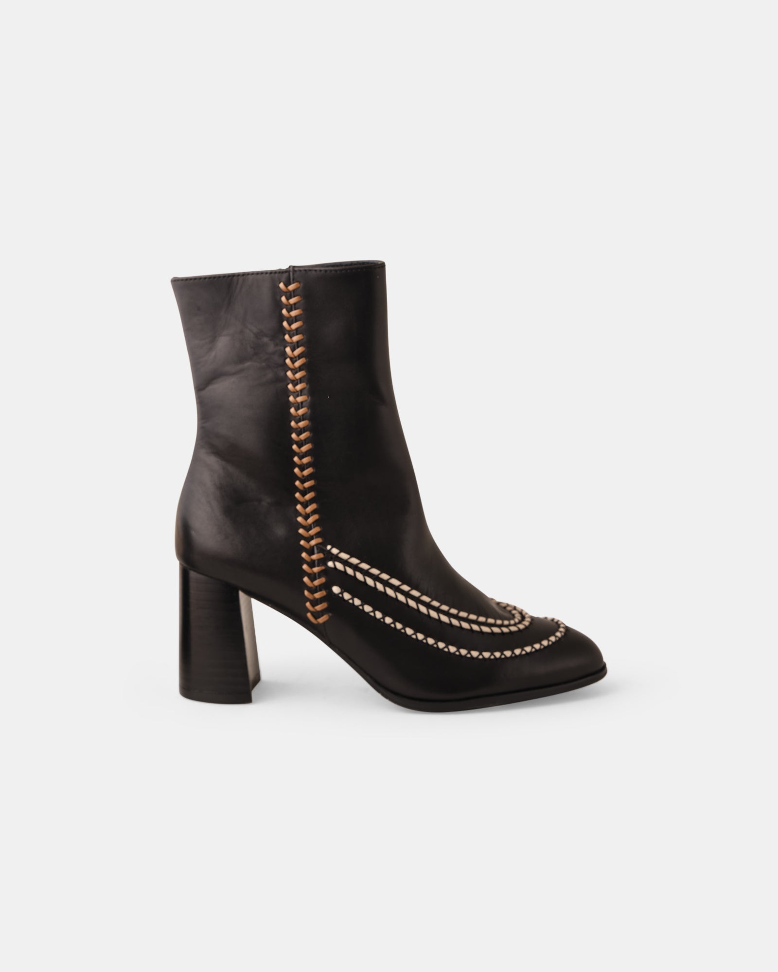 Camellia Leather Boot - Black