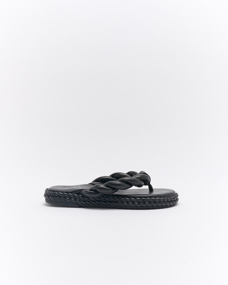 Capri Leather Sandal - Black
