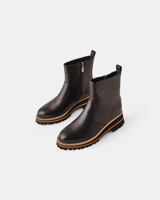 Jewel Leather Boot - Black