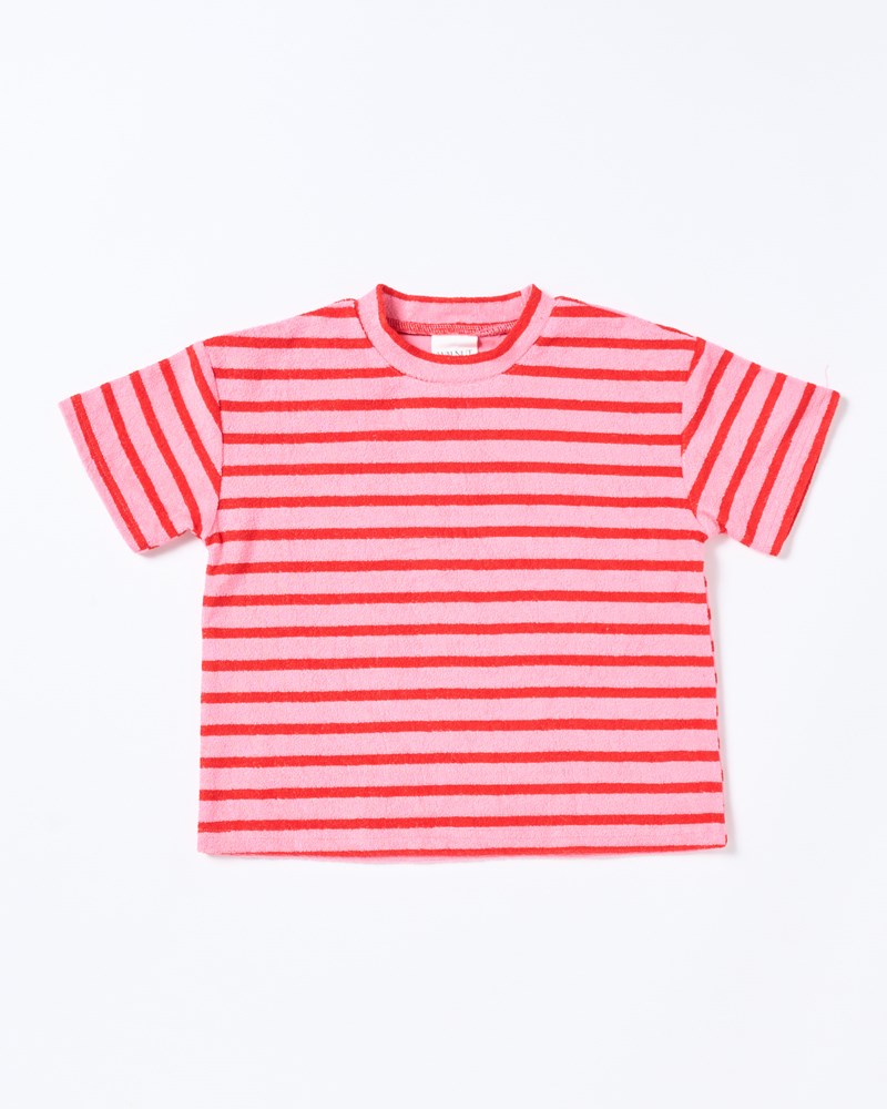 Felix Tee - Terry Stripe Pink