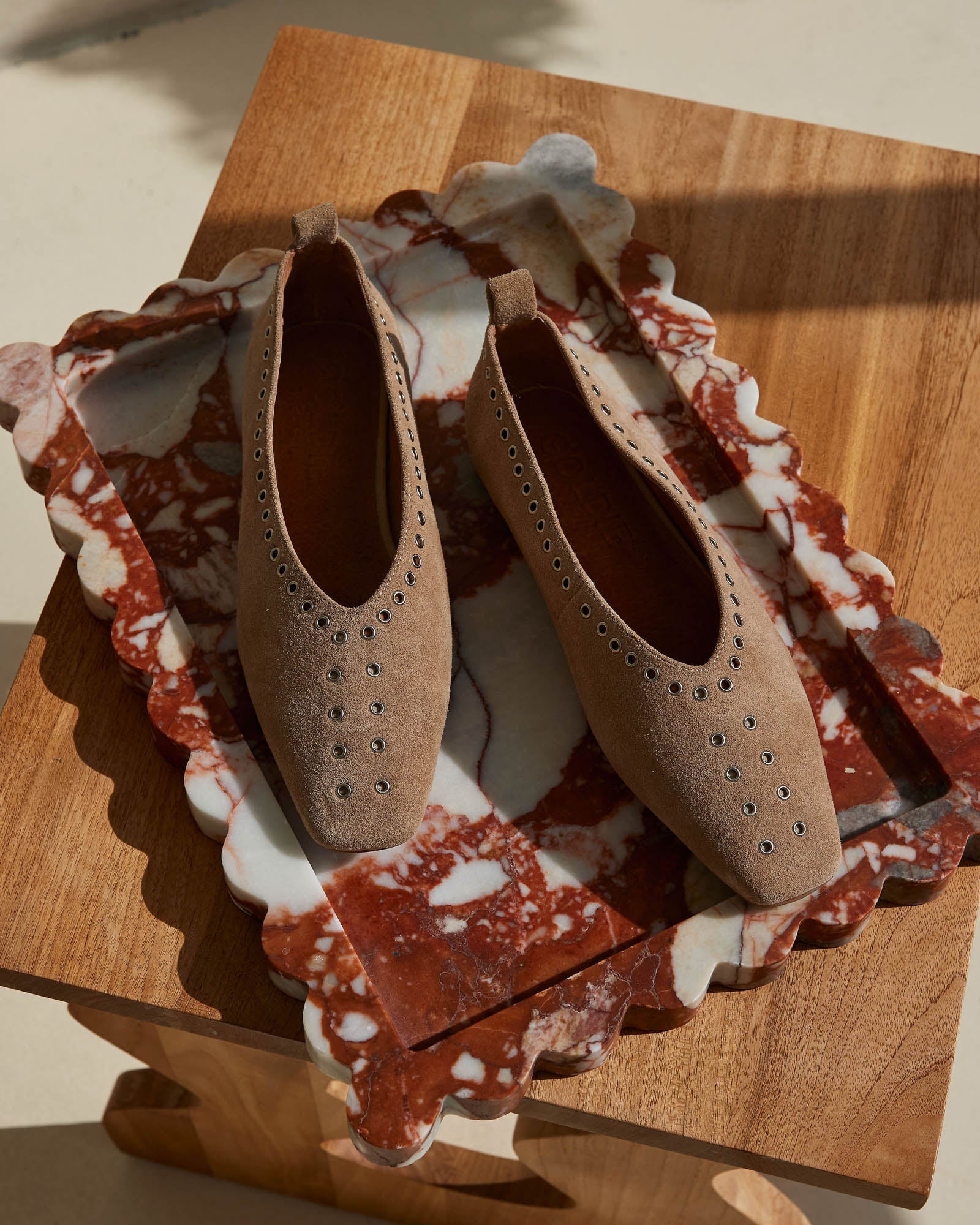 Chiara Leather Ballet - Camel Suede