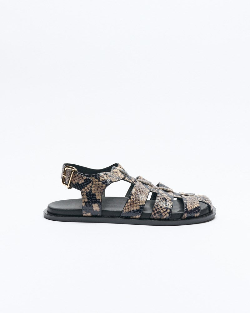 Hugo Leather Sandal - Smoke Snake