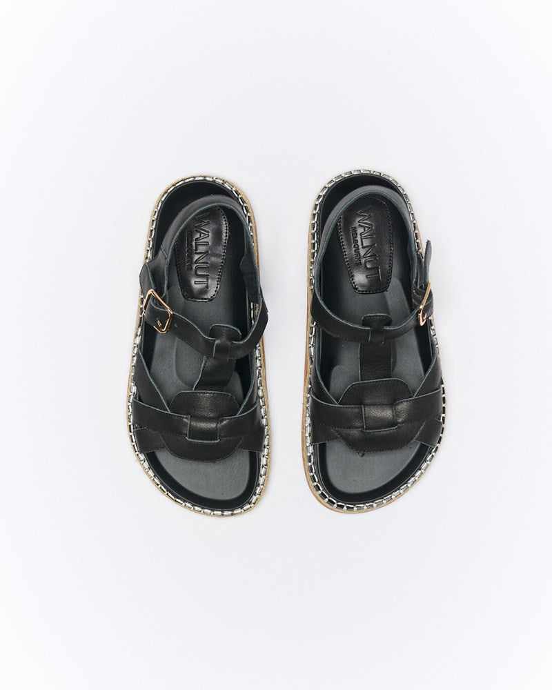 Indigo Leather Sandal - Black