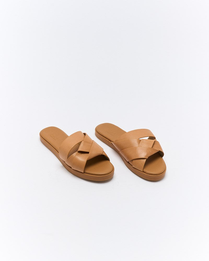 Laine Leather Slide - Coconut Tan