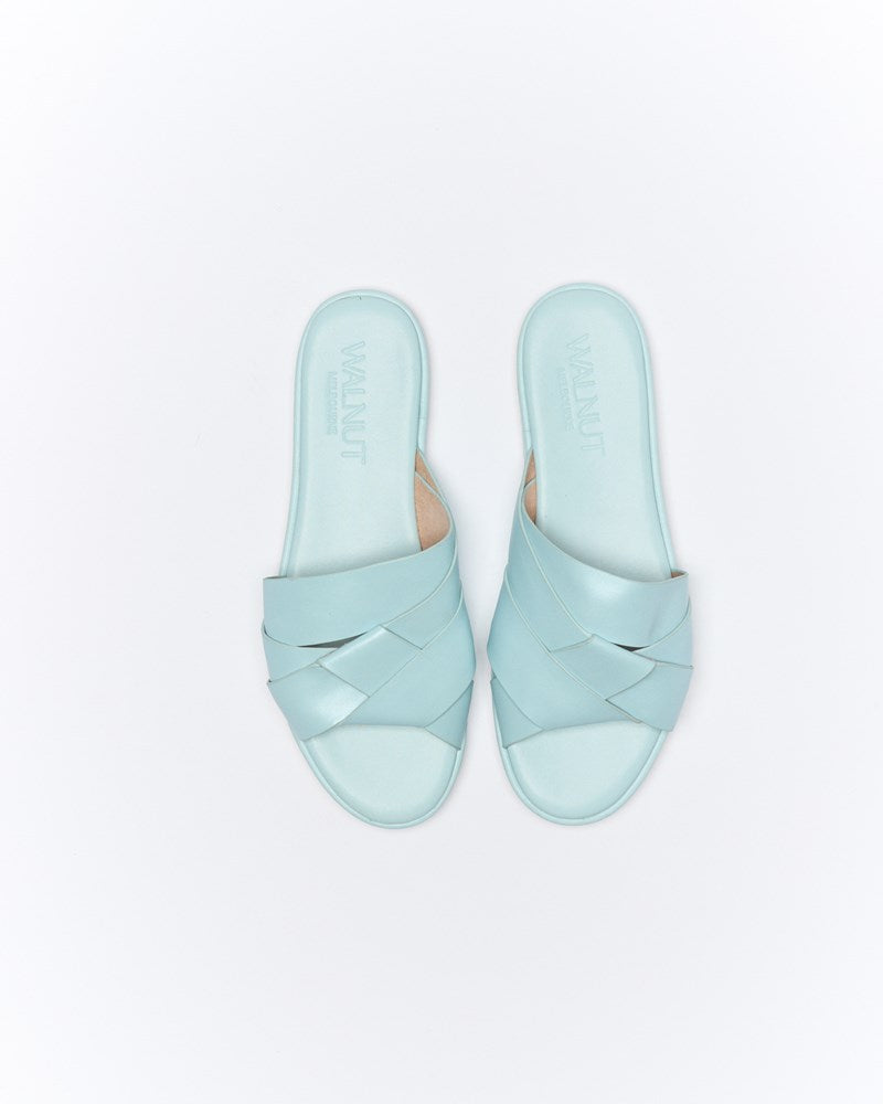 Laine Leather Slide - Sky