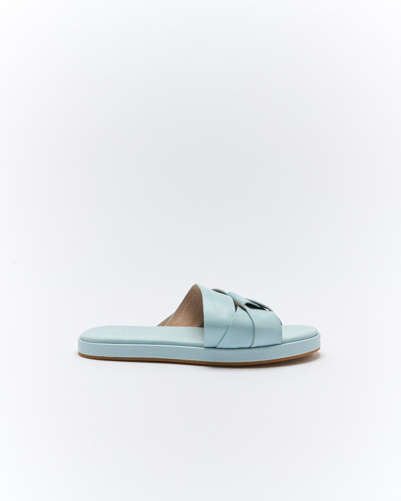 Laine Leather Slide - Sky