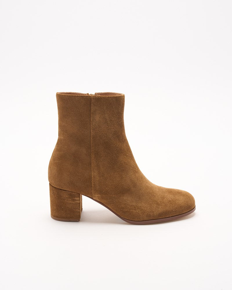 Luna Leather Boot - Tan Suede