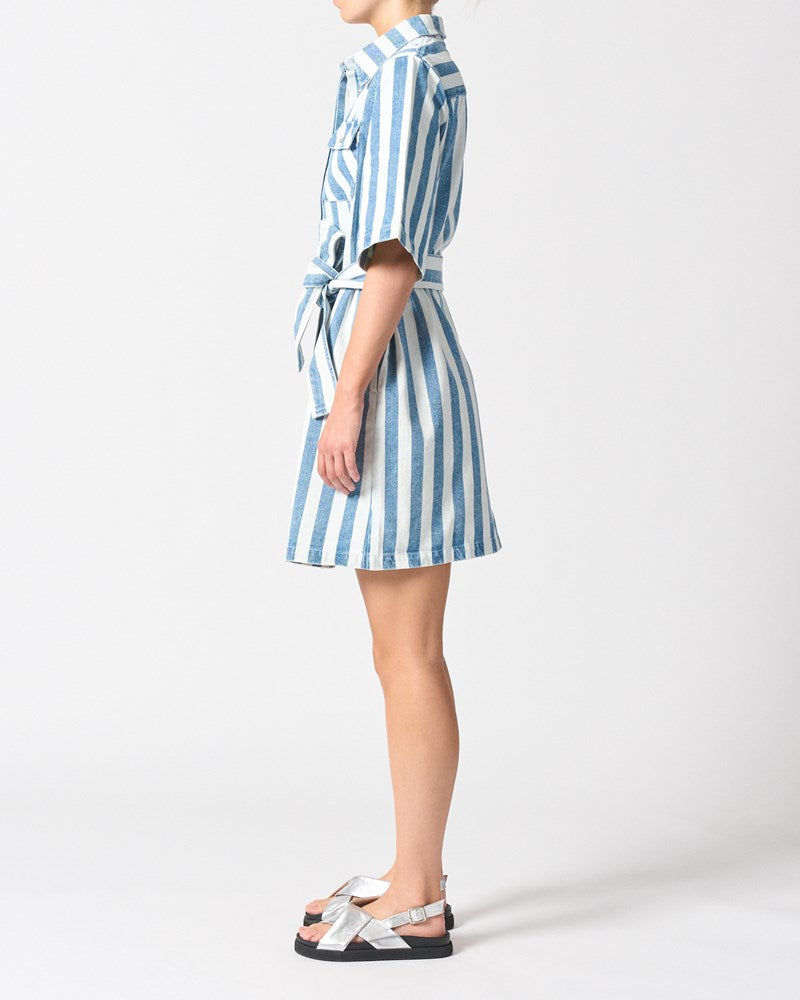 Mayfair Dress - Denim Stripe