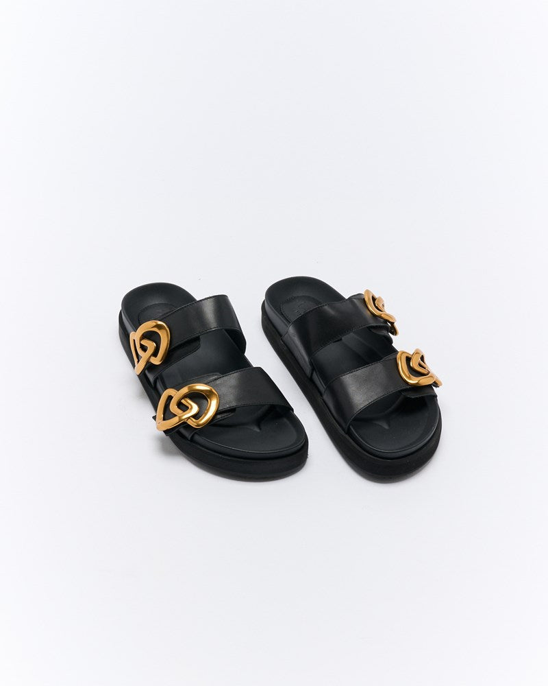 Meadow Leather Slide - Black