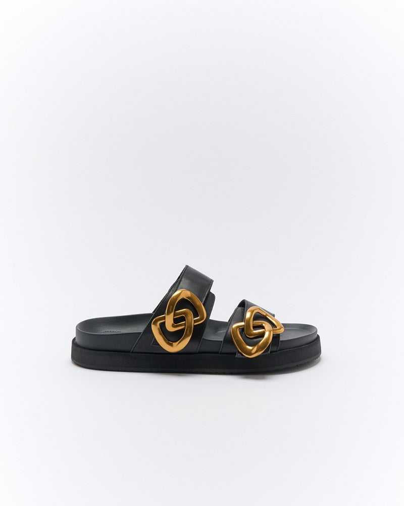 Meadow Leather Slide - Black