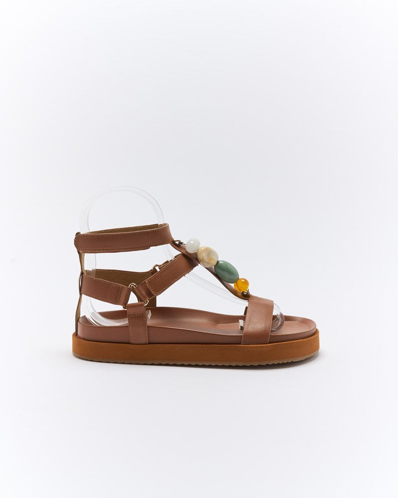 Mietta Leather Sandal - Mocha