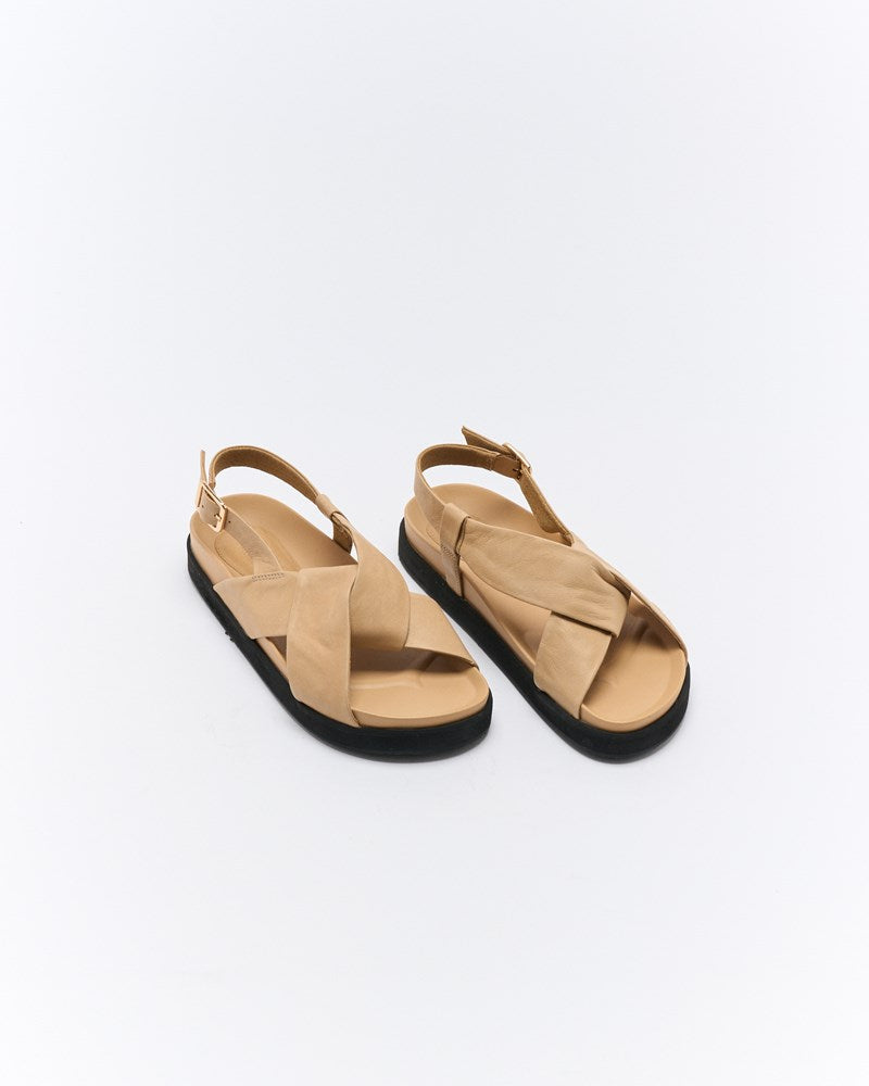 Mya Leather Sandal - Biscuit