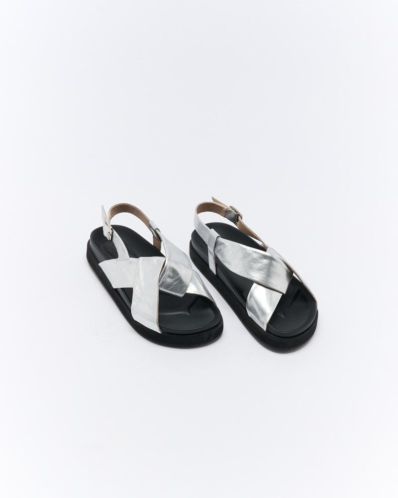 Mya Leather Sandal - Silver