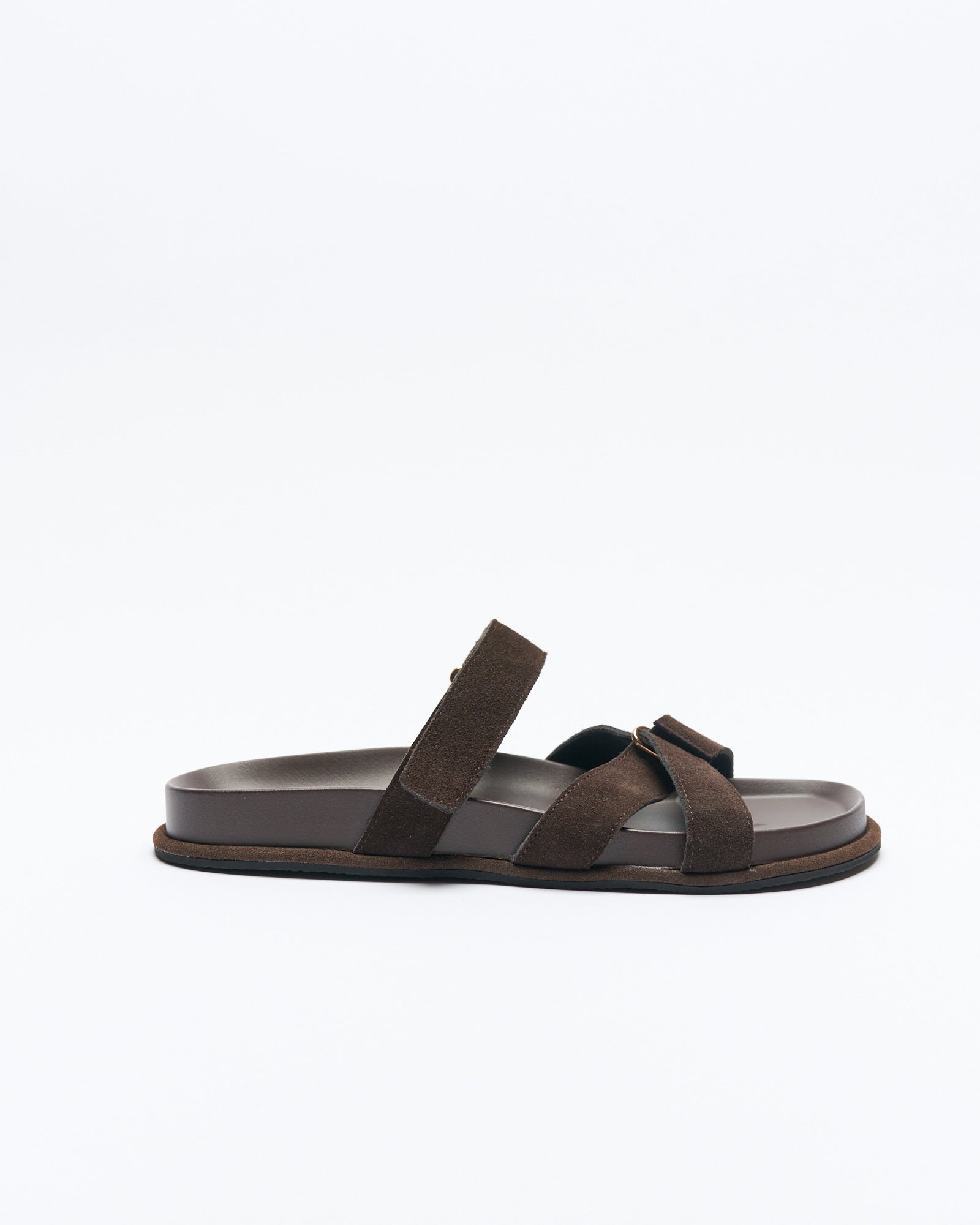 Pierce Leather Slide - Bitter Chocolate Suede
