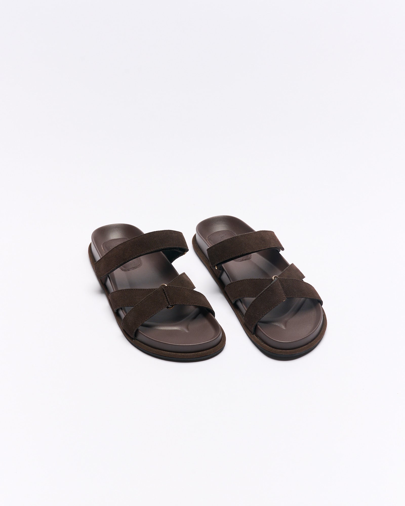 Pierce Leather Slide - Bitter Chocolate Suede