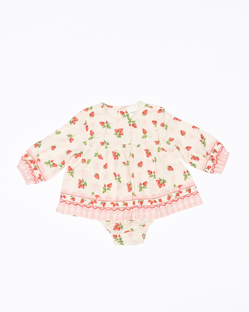 Poppy Romper - Strawberries and Cream