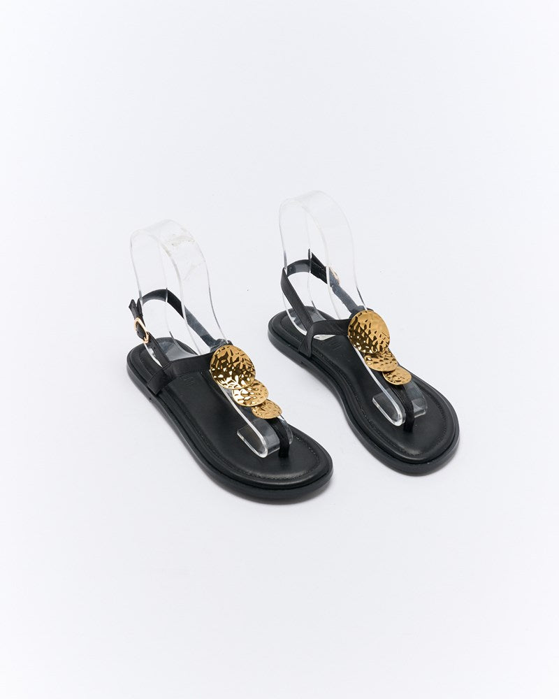 Roxie Leather Sandal - Black