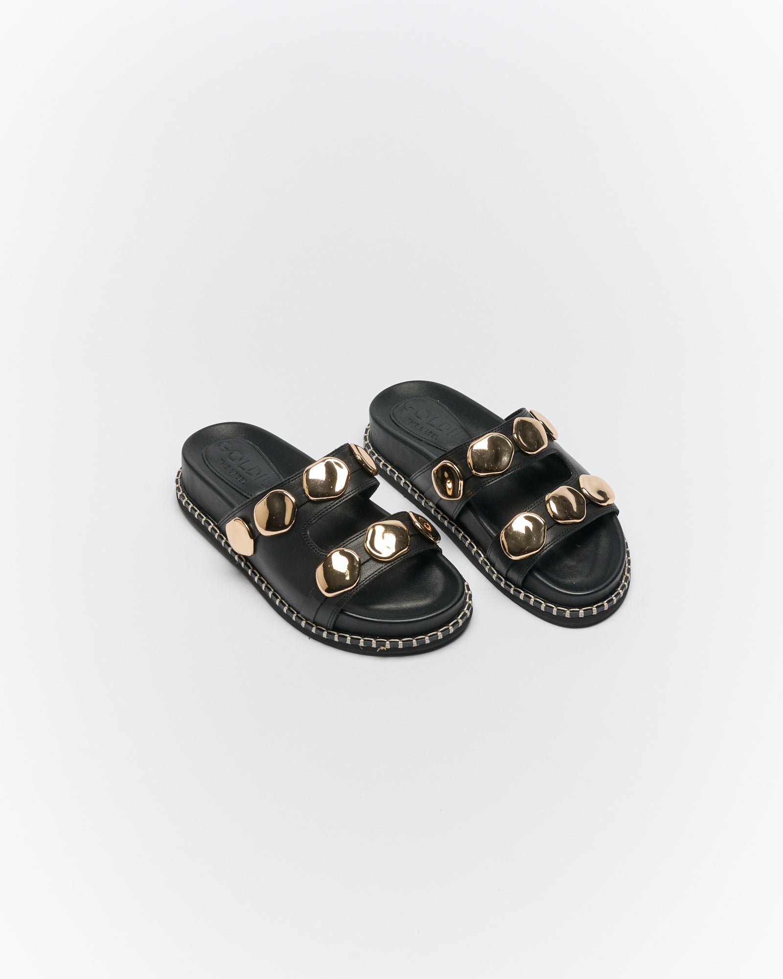 Shae Leather Slide - Black