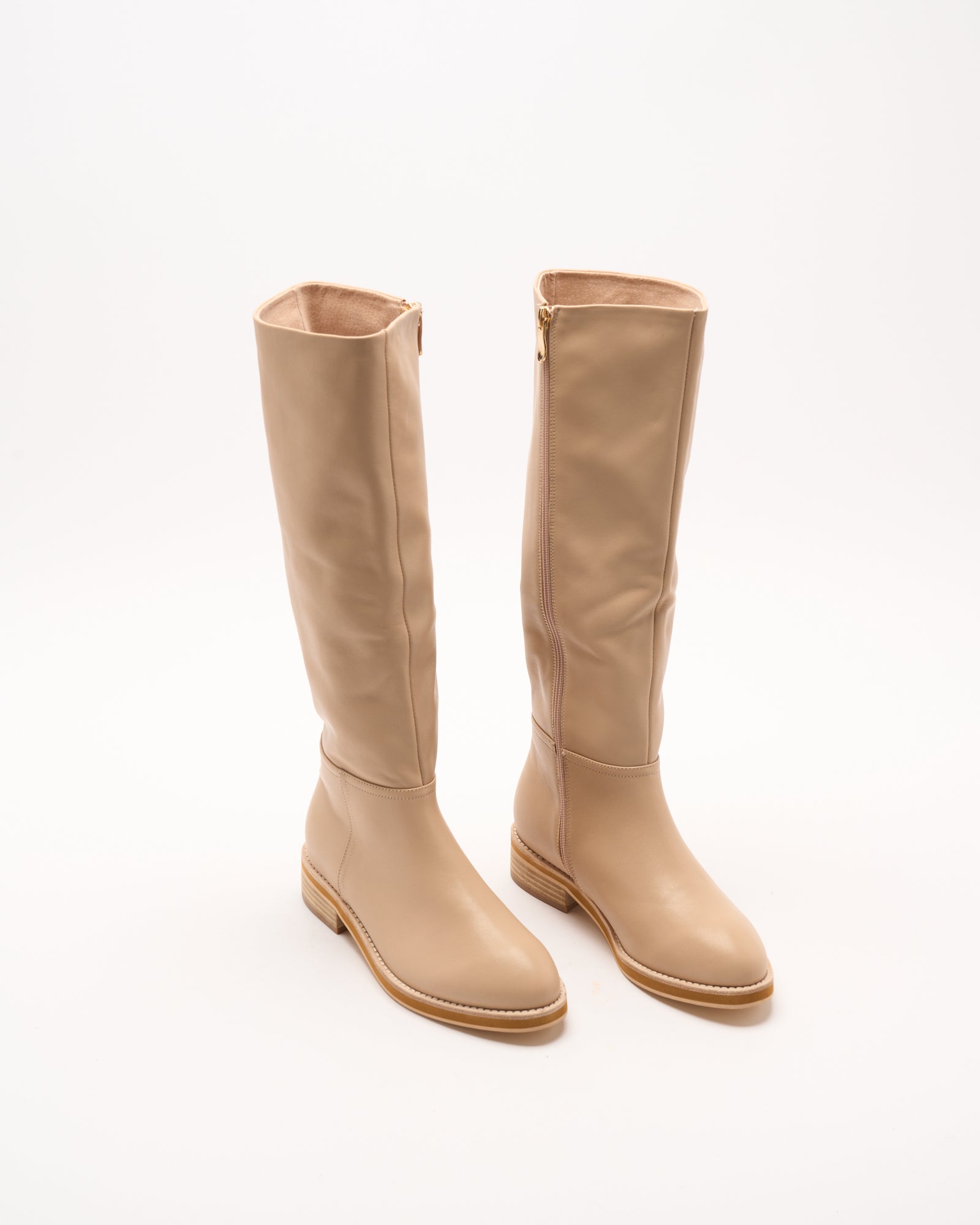 Tessa Leather Boot - Fawn