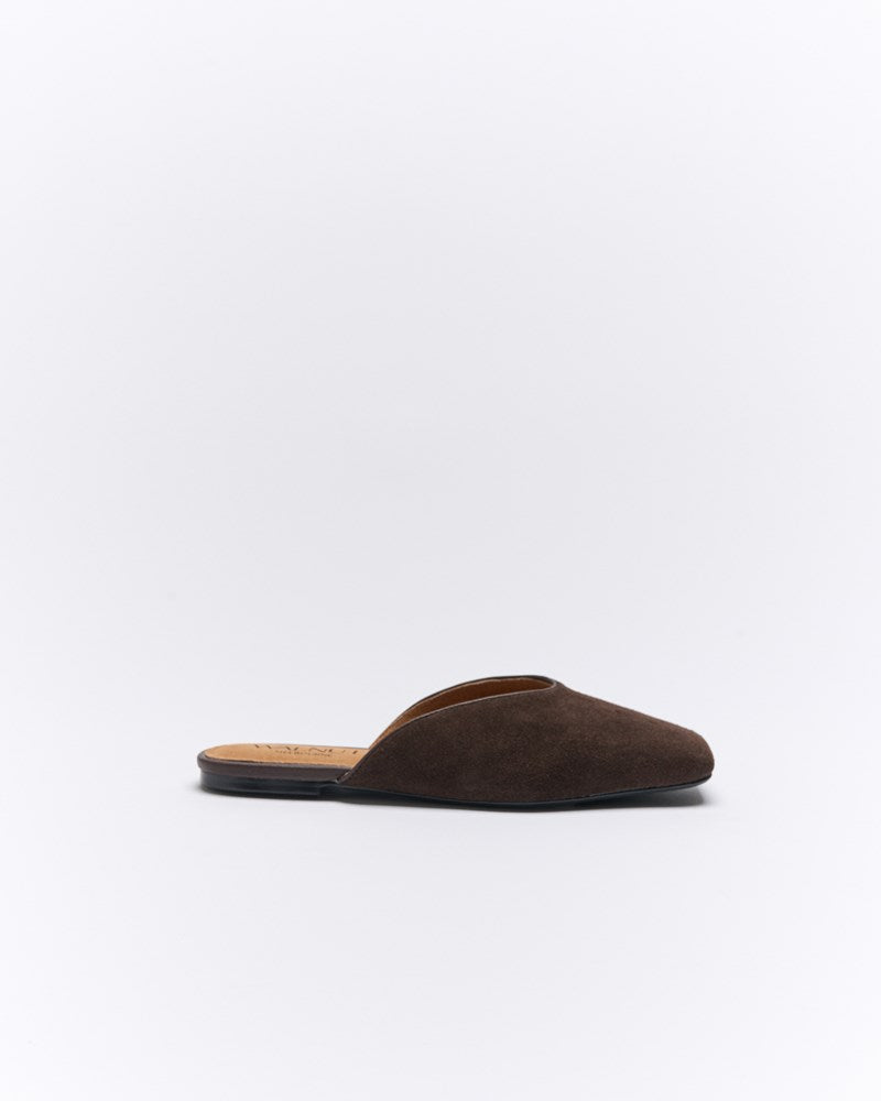 Tyla Leather Mule - Bitter Choc Suede