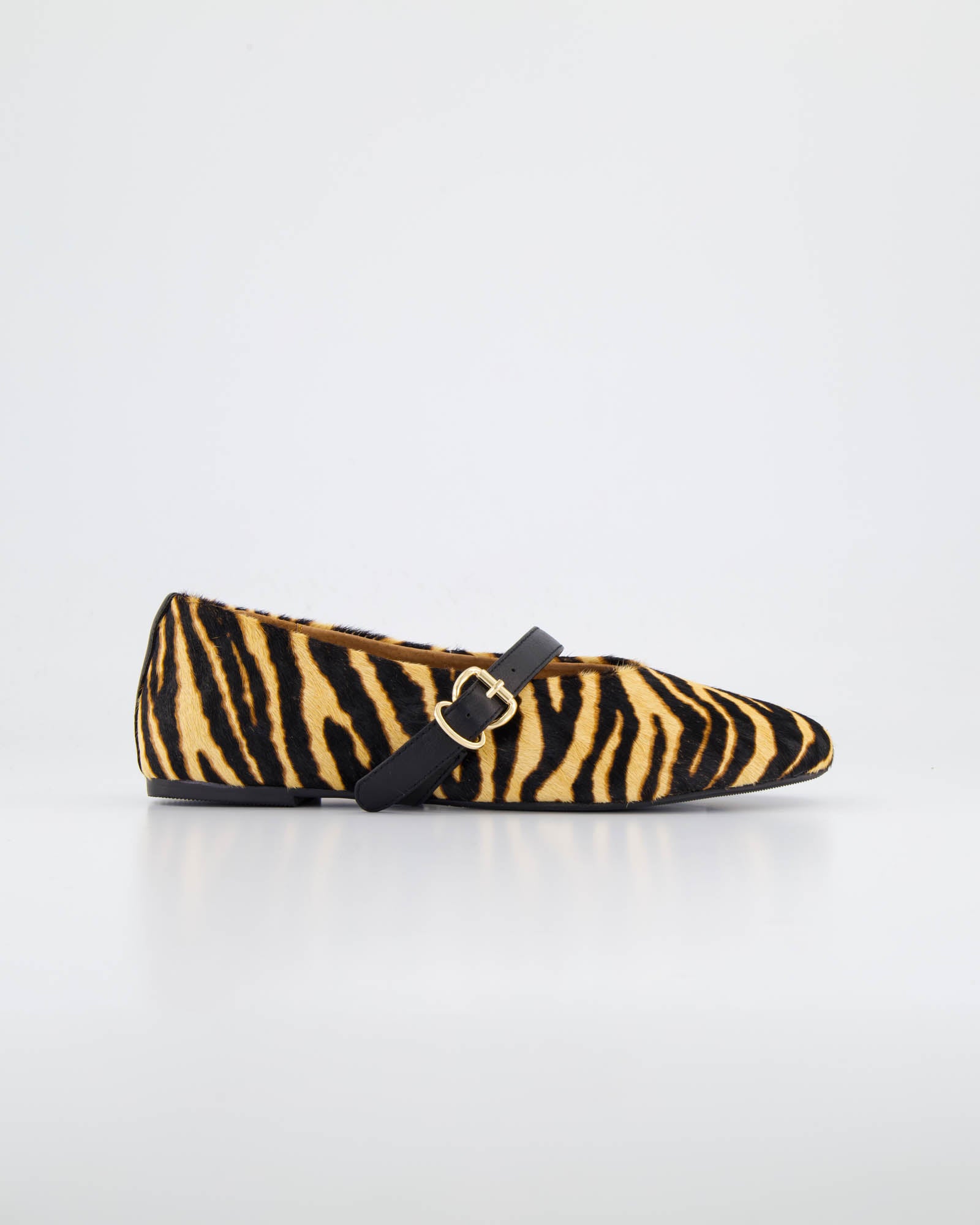 Zetta Leather Ballet - Tan Zebra