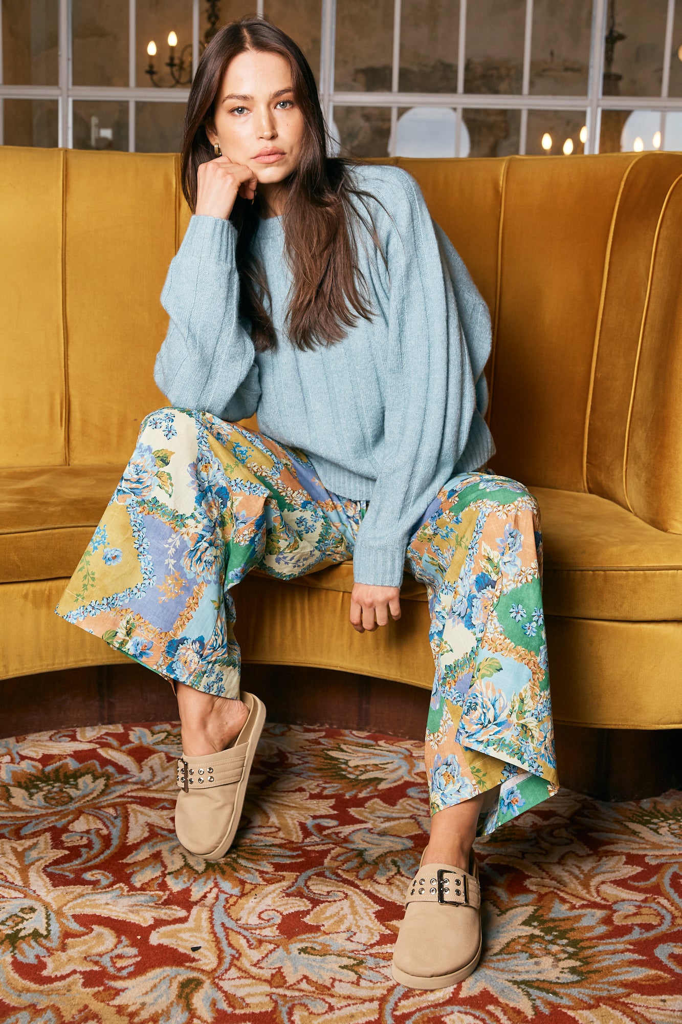 Seville Rib Jumper - Blue