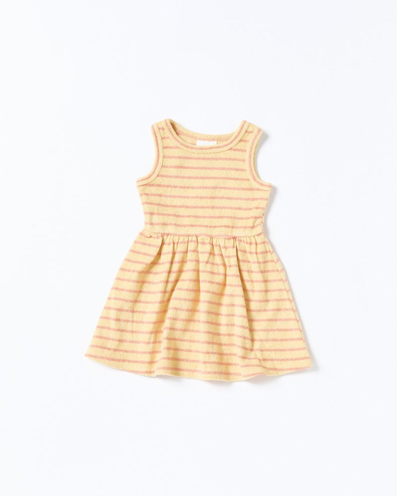 Wren Dress - Terry Stripe Yellow