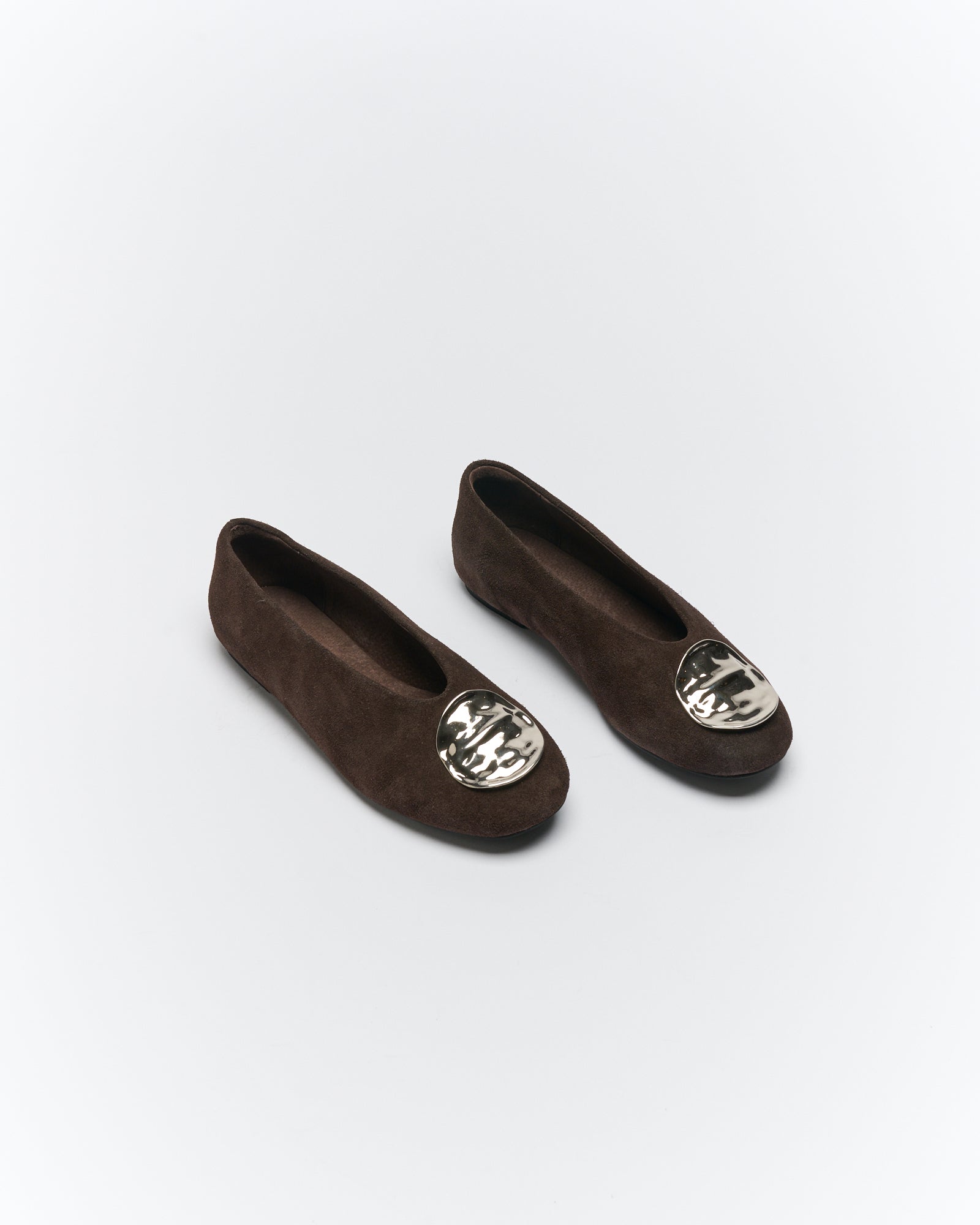 Zadie Leather Ballet- Chocolate Suede