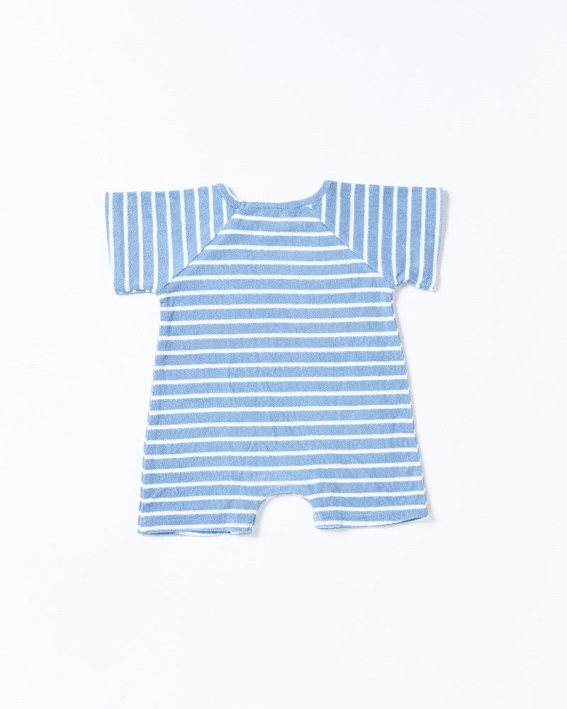 Ziggy Onesie - Terry Stripe Blue